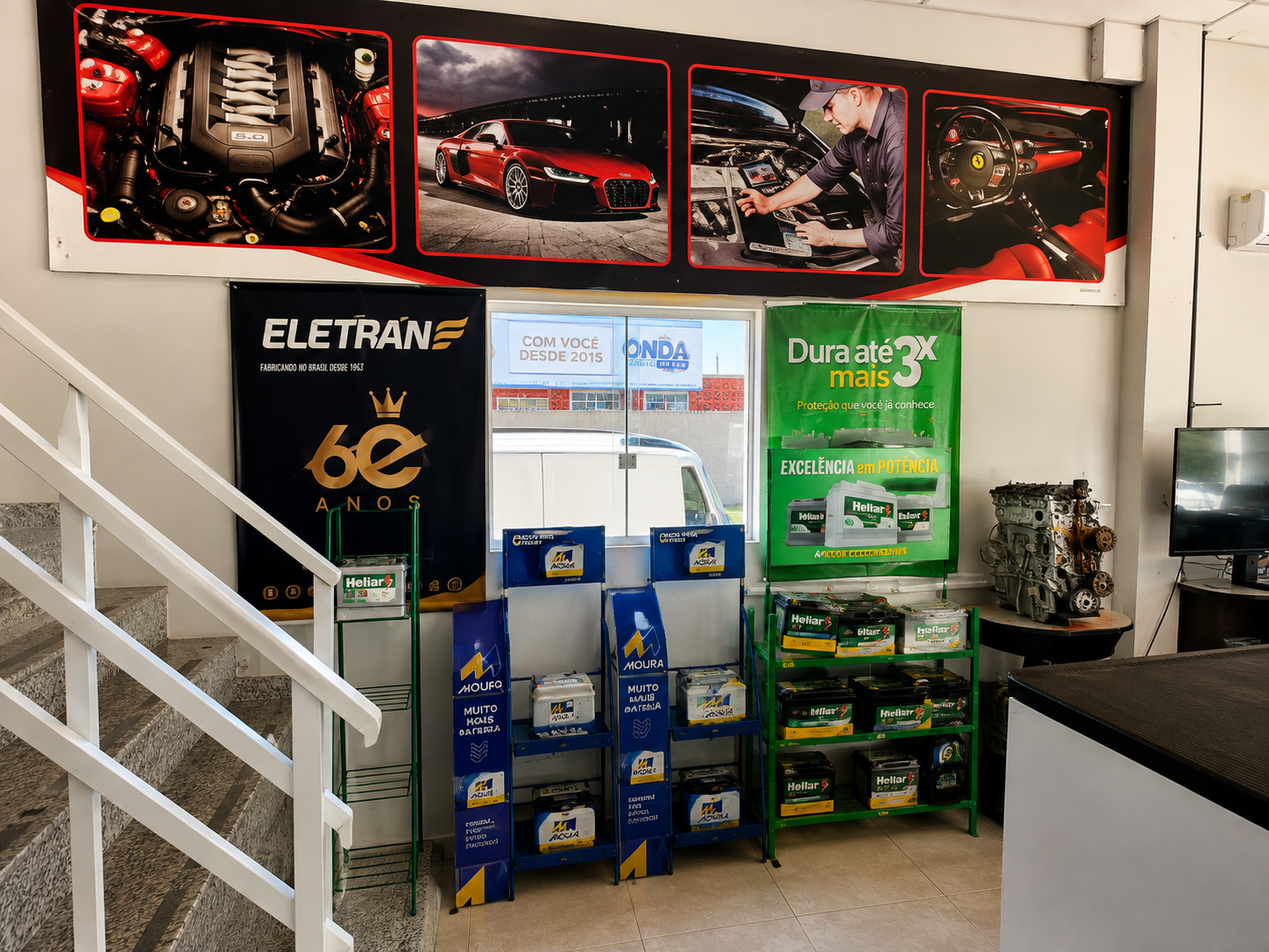 Espaço de baterias e produtos automotivos
